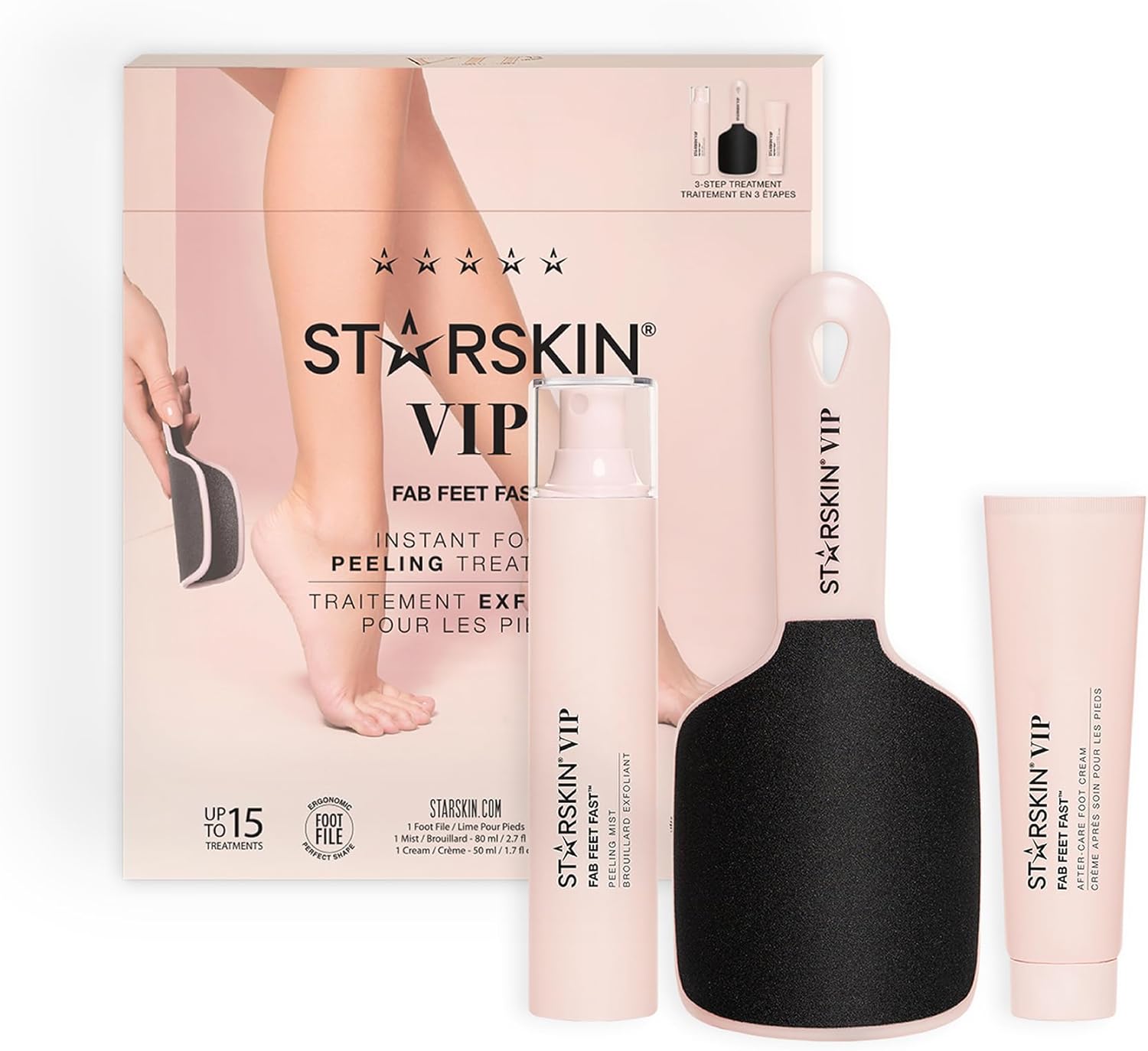 Starskin VIP Fab Feet Fast | Kit Exfoliante e Hidratante para Pies (15 usos)