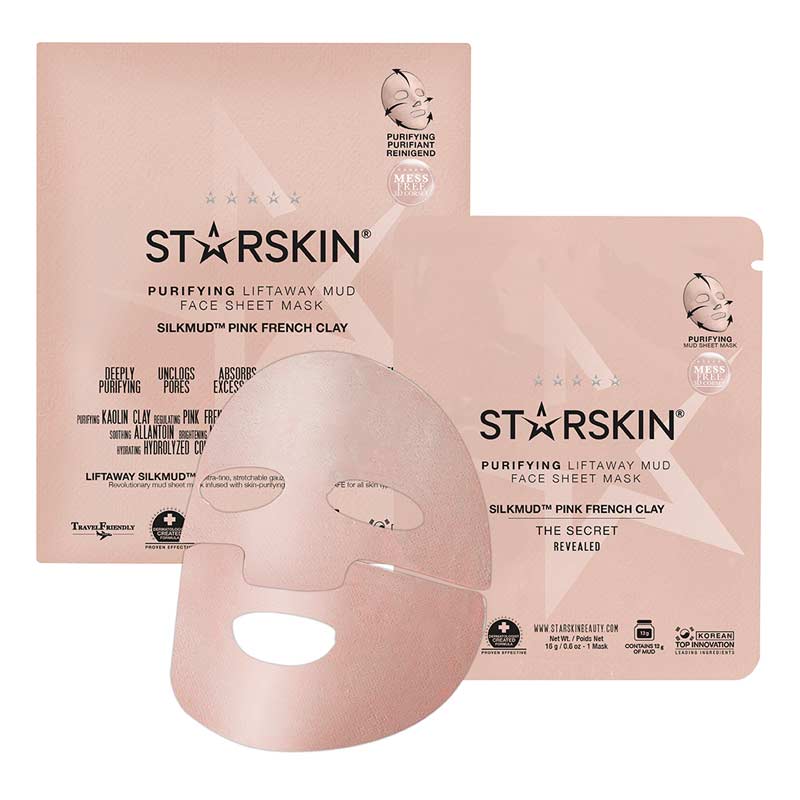 Starskin Purifiying SilkMud French Pink Clay Face Sheet Mask