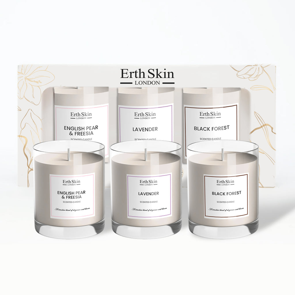 ErthSkin London Tranquil Forest Nights set de 3 velas aromáticas - BeautifyBox