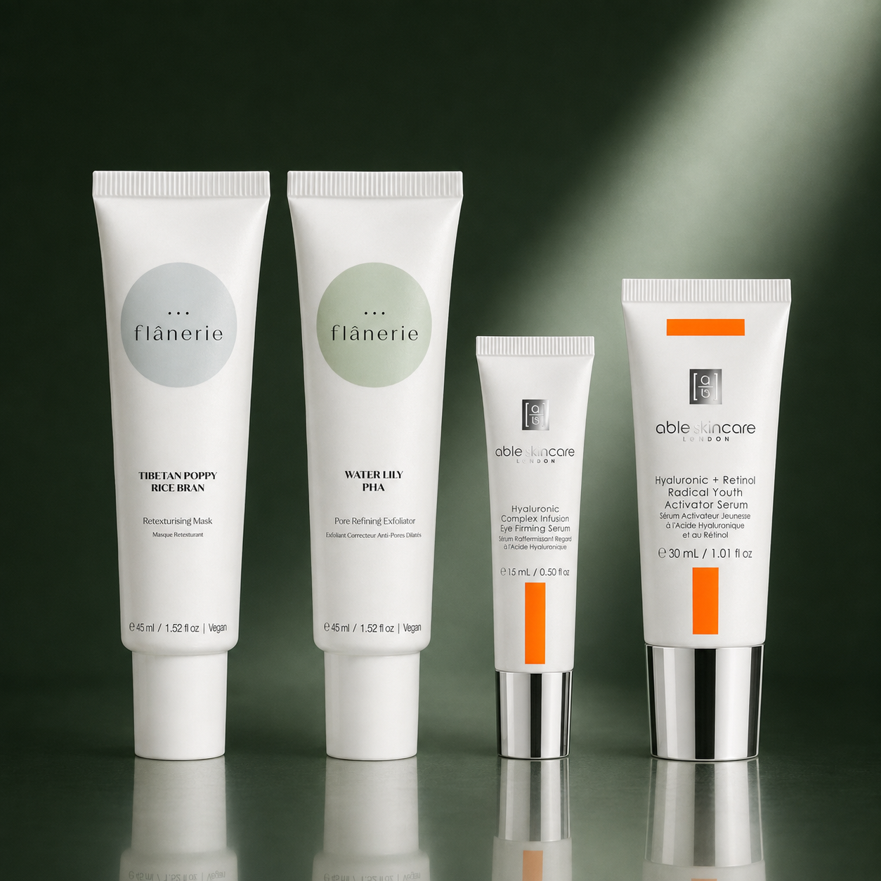 Beauty Box de rutina facial Able y Flanerie con 4 productos - BeautifyBox