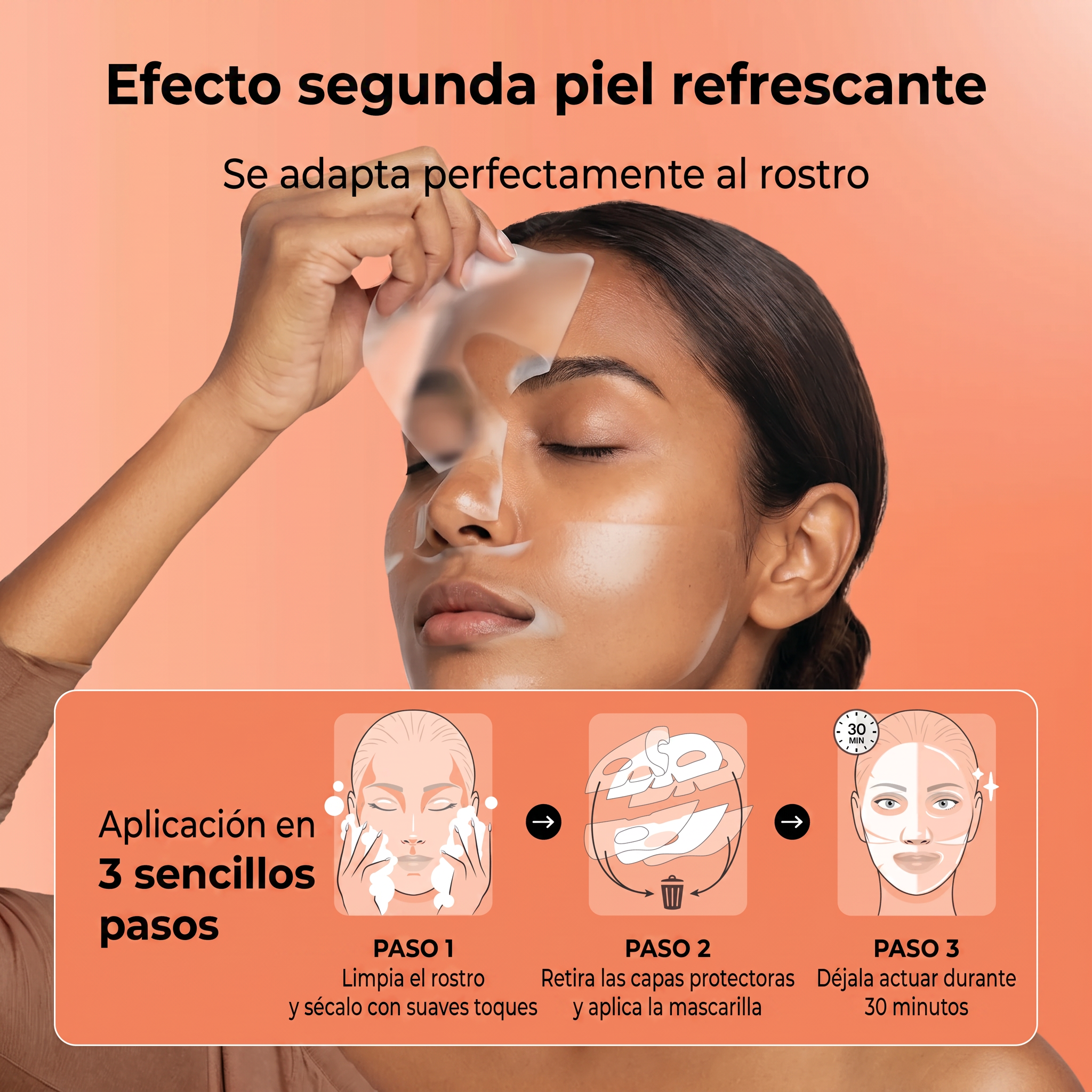 Collagen PDRN Salmon DNA mascarillas (Pack 4 uds)